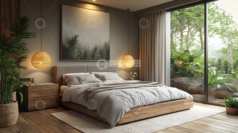 高清大图下载【趣麦麦图】木质床头灯饰2