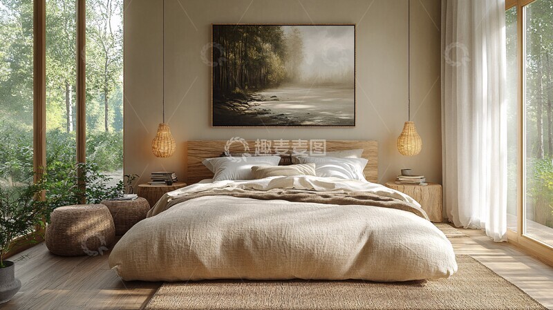 高清大图下载【趣麦麦图】北欧风卧室设计1