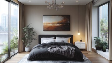 黑白床头简约灯