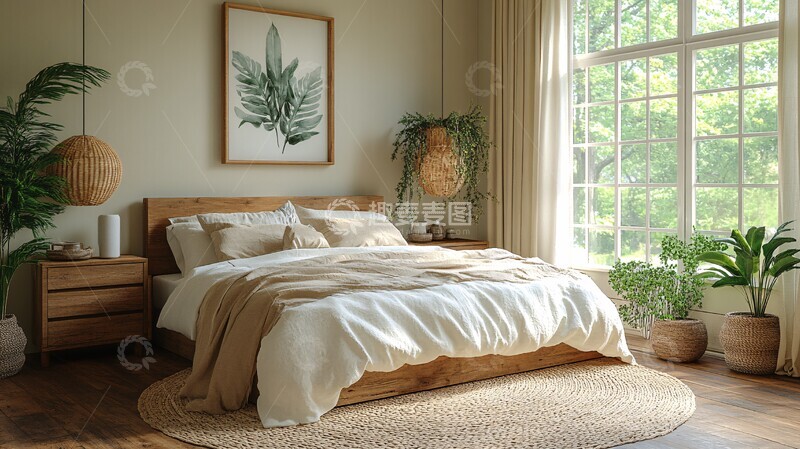 高清大图下载【趣麦麦图】简约卧室家具摆设3