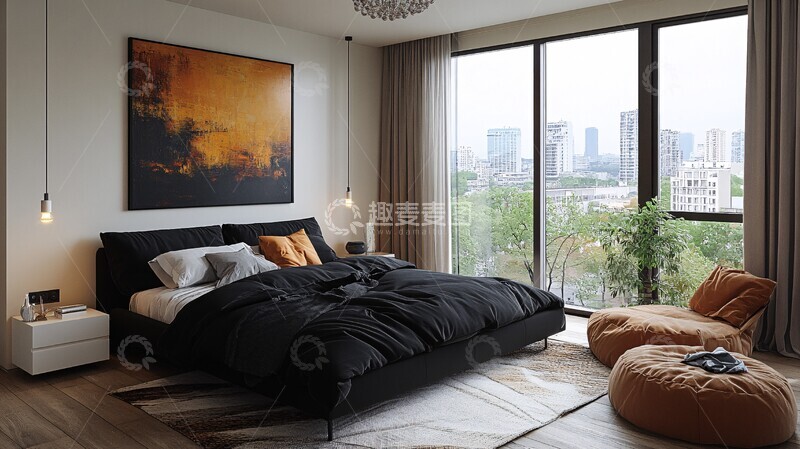 高清大图下载【趣麦麦图】黑白床头简约灯3