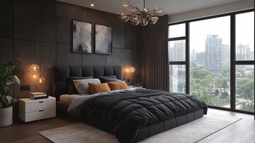 黑白床与抽象画3