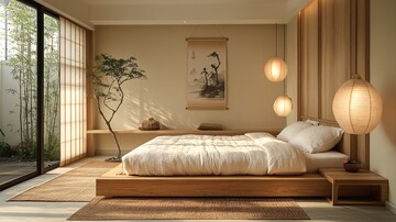 榻榻米木床布置2