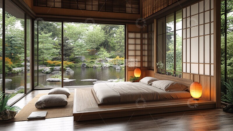 高清大图下载【趣麦麦图】榻榻米床与木地板4