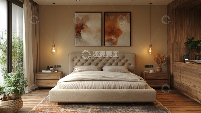 高清大图下载【趣麦麦图】简约卧室设计3