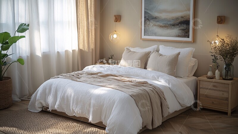 高清大图下载【趣麦麦图】简约卧室空间1