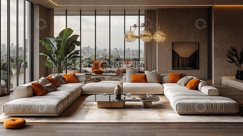 高清大图下载【趣麦麦图】宽敞现代客厅