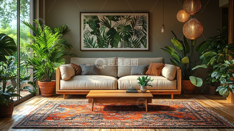 高清大图下载【趣麦麦图】木质沙发咖啡桌1