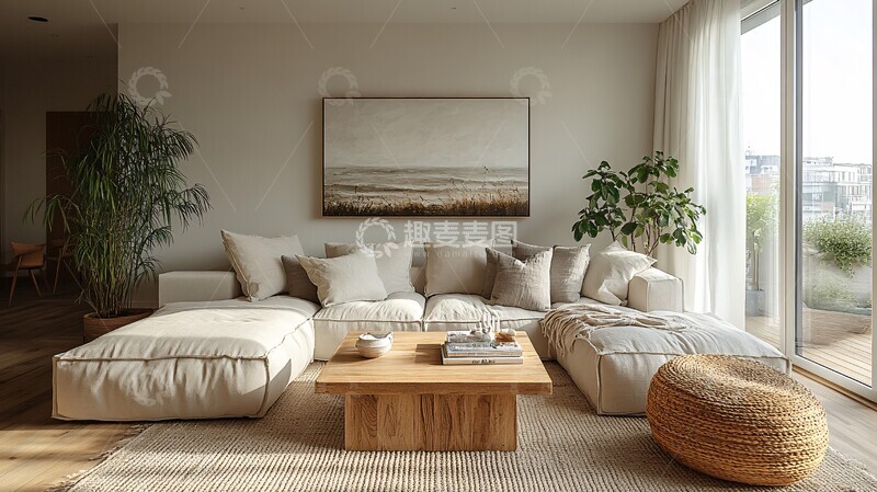 高清大图下载【趣麦麦图】简约客厅布置1