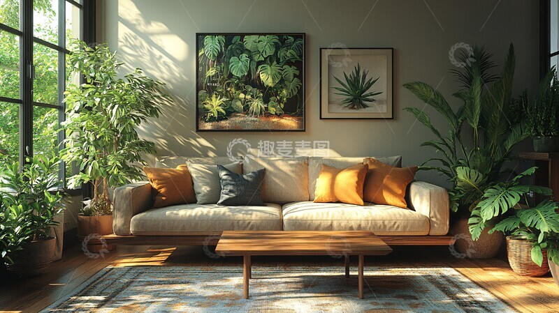 高清大图下载【趣麦麦图】木桌花布绿植艺术2