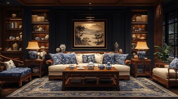 红木沙发客厅布置2