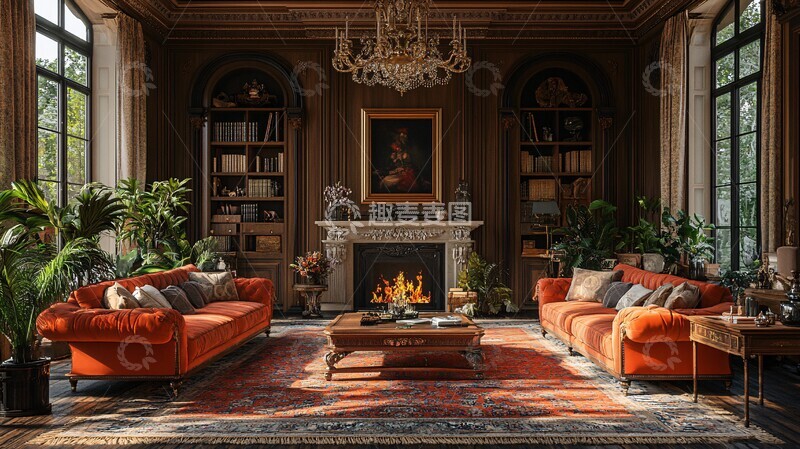 高清大图下载【趣麦麦图】古典客厅家居布置