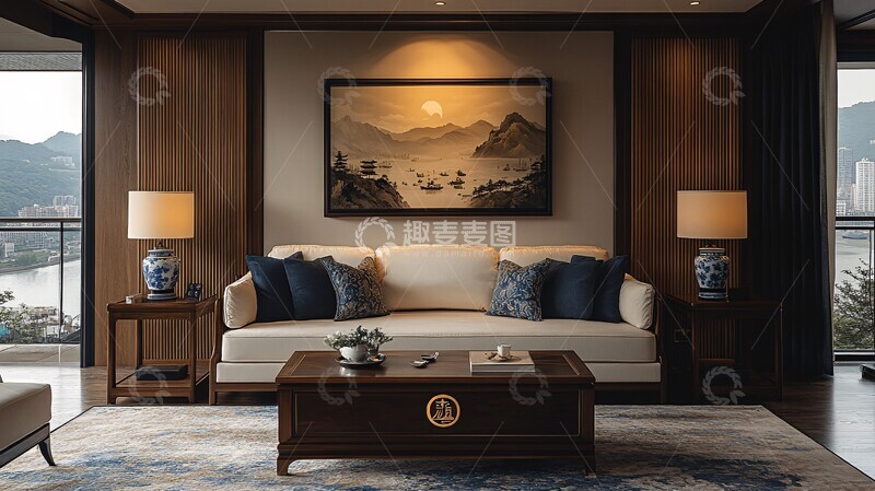 高清大图下载【趣麦麦图】玫瑰木沙发客厅1