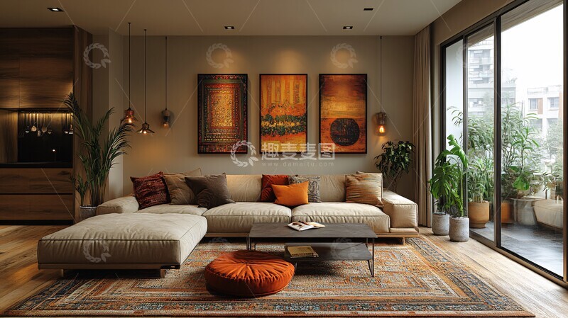 高清大图下载【趣麦麦图】现代风格客厅设计4