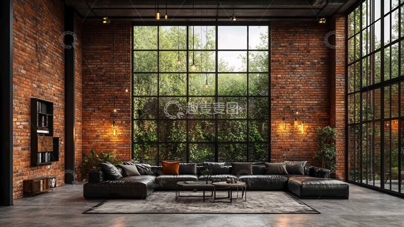 高清大图下载【趣麦麦图】工业风客厅设计9