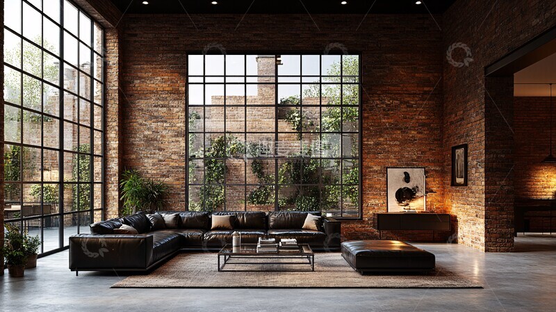 高清大图下载【趣麦麦图】工业风客厅设计10
