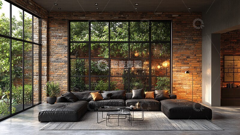 高清大图下载【趣麦麦图】工业风客厅设计7