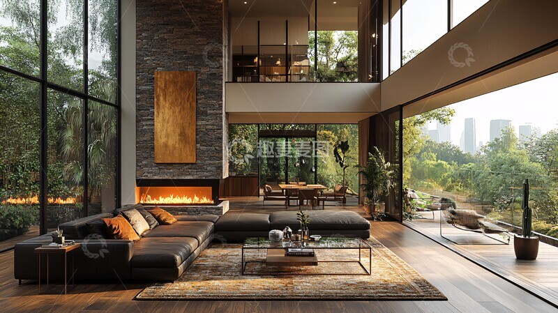 高清大图下载【趣麦麦图】现代客厅布置4