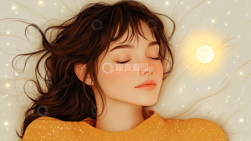 高清大图下载【趣麦麦图】冬夜独眠图冬夜独眠女人