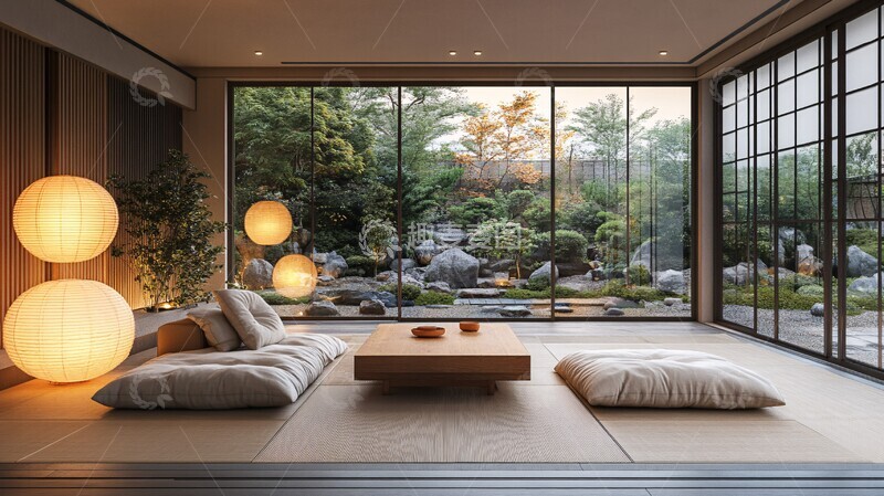 高清大图下载【趣麦麦图】日式客厅布局1