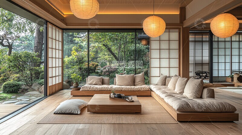 高清大图下载【趣麦麦图】木质沙发简约空间