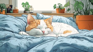 世界睡眠日主题插画温馨的卧室1