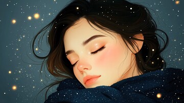 冬夜女子安睡图
