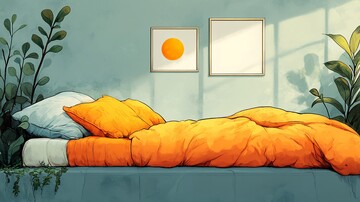 世界睡眠日主题插画温馨的卧室2