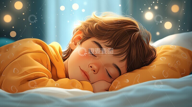 高清大图下载【趣麦麦图】年轻的男主人公躺在床上1