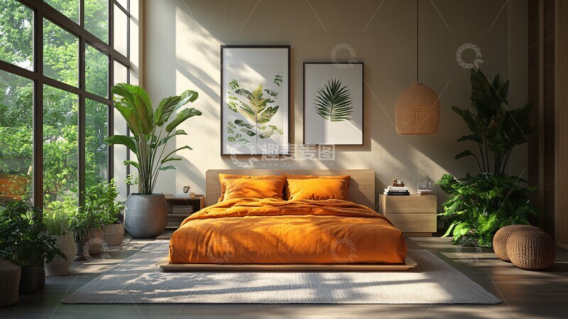 高清大图下载【趣麦麦图】渲染的卡通风格卧室背景6