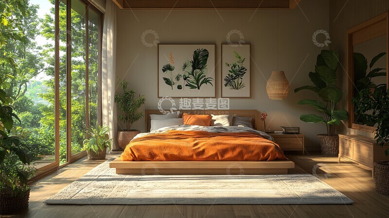 渲染的卡通风格卧室背景7