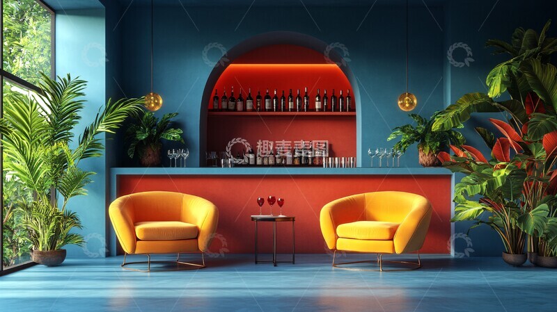 高清大图下载【趣麦麦图】卡通风格室内餐厅装饰3