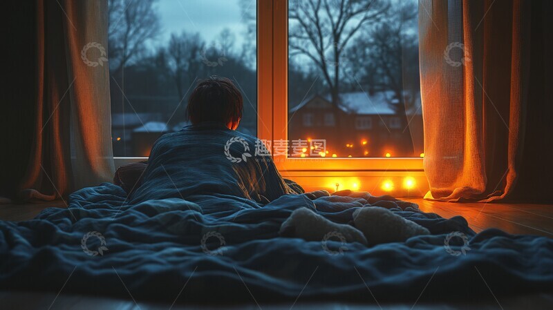 高清大图下载【趣麦麦图】等长男女晚上睡在两层床上2