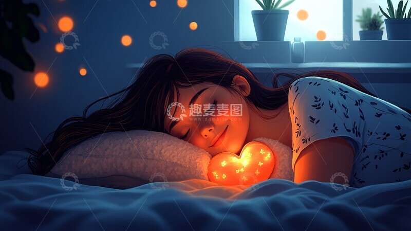 高清大图下载【趣麦麦图】晚上睡在床上的等长男人和女人1