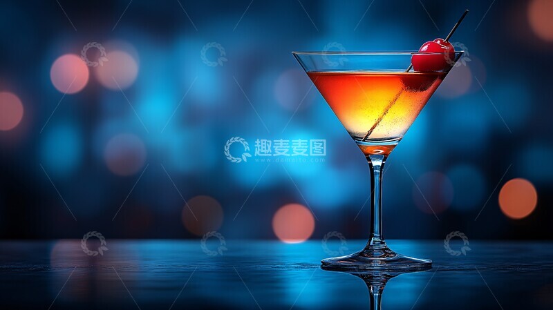 矢量插图一个清爽的蓝色饮料1