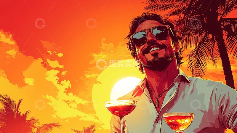 高清大图下载【趣麦麦图】-热带鸡尾酒派对