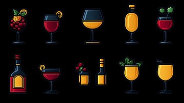 酒杯剪影标志设计模板