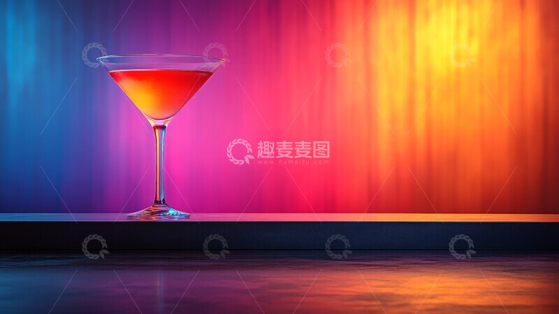 矢量插图一个清爽的蓝色饮料