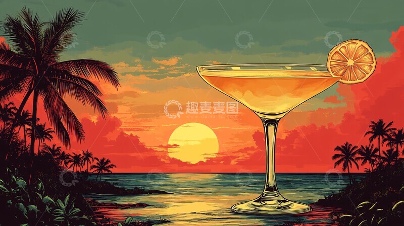 高清大图下载【趣麦麦图】热带风情调酒设计