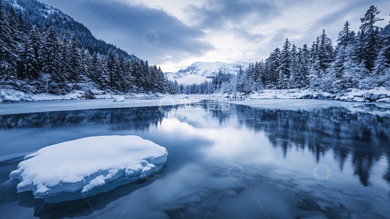 高清大图下载【趣麦麦图】蓝冰冰川湖泊风光