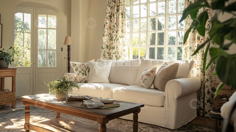 高清大图下载【趣麦麦图】慵懒阳光清晨欧式客厅效果图