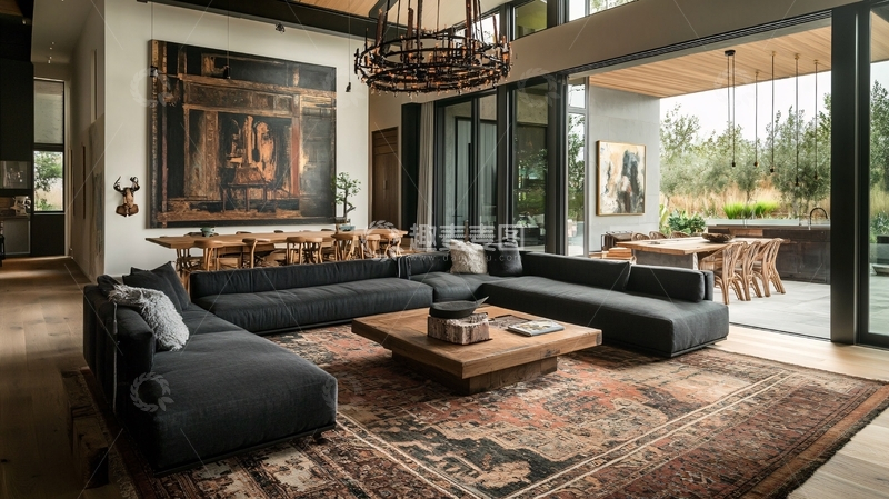 高清大图下载【趣麦麦图】侘寂风客厅6