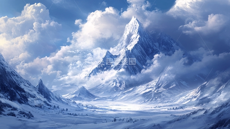 高清大图下载【趣麦麦图】雪山原画53