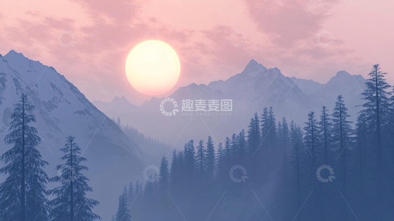 高清大图下载【趣麦麦图】壮美大山日出全景10