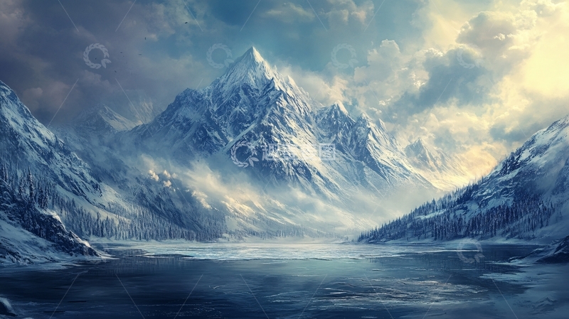 高清大图下载【趣麦麦图】雪山原画65