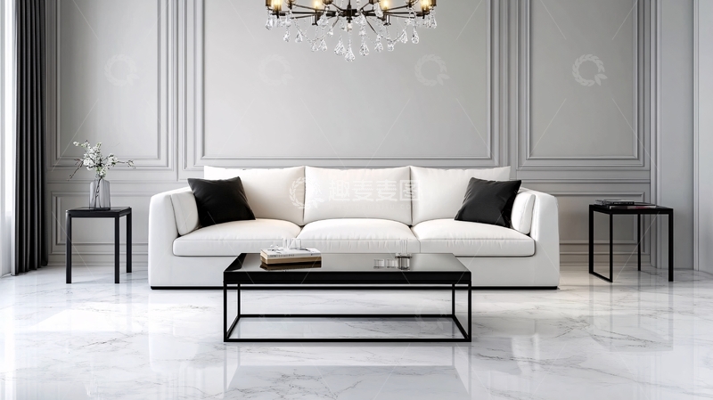 高清大图下载【趣麦麦图】现代客厅背景场景图