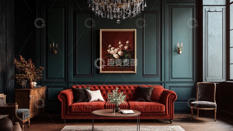 高清大图下载【趣麦麦图】法式客厅场景7