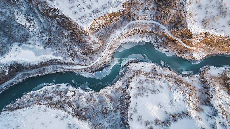 高清大图下载【趣麦麦图】雪后河谷1