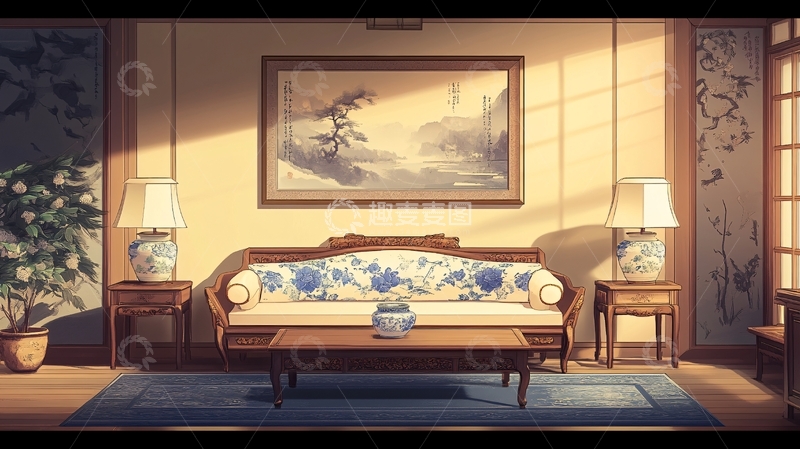 高清大图下载【趣麦麦图】古风室内场景2