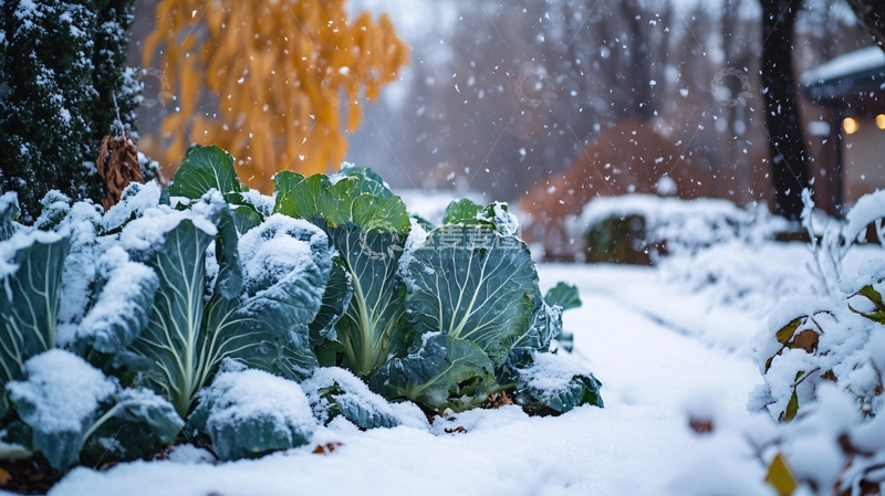 高清大图下载【趣麦麦图】雪中蔬菜地2